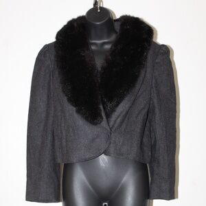 Norgail Ltd. 100% Wool Fur Collar Blazer.  Sz. S.